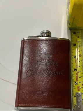 Crown Royal Brown Leather Hip Flask